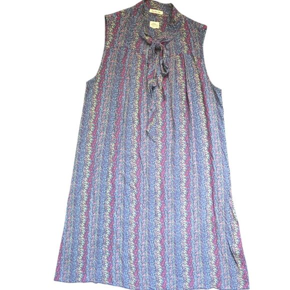 L.L. Bean Blue and Purple Sleeveless Midi Dress - Picture 2 of 10